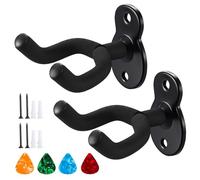Admygo Guitar Wall Mount,U-Shaped Guitar Wall Hanger Mount,Ukulele Hanger Hook Holder Stand Guitar,Suitable for bass, Guitar, Ukulele,Contains Four-Color Picks(2 Set)