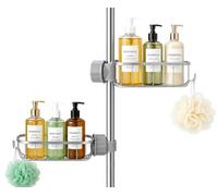 Admygo Kitchen Faucet Sponge Holder, Over Faucet Sink Caddy, Sink Tidy & Kitchen Sink Organiser, Detachable Hanging Drain Rack Multifunctional Storage for Kitchen Bathroom, Silver Aluminium Alloy