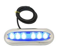 ADMYTHGB 12V to 24V Boat Underwater Light, Marine LED Underwater Light, 6 Bright LED Lamp Beads IP68 with 316 Stainless Steel Ring for Yachts Motorboats Ships (Blue Light)