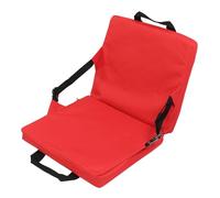 ADMYTHGB Outdoor Back Chair Cushion with Backrest, Thickened Stadium Chair Cushion, Soft Comfortable Oxford Cloth Seat Pad with Rear Storage Pocket, Adjustable Buckle and Handle for Beach S (Red)