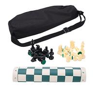 ADMYTHGB PVC Portable Folding Chess Set, Travel Chess Game with Carry Bag, Lightweight Tear - Board for Indoor Outdoor Play, Family Fun and Brain Training for All Ages