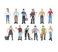 ADMYTHGB Simulation Farm Character Model Set, Farmer for Kids, 12 PCS PVC Plastic Farm Worker Figures with Lifelike Details, Role Play Toys for Storytelling, Home Decoration and Gift