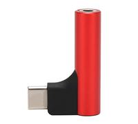 ADMYTHGB USB C to 3.5mm Headphone Jack Adapter, Wireless DAC Stereo Audio Converter with Mic, HiFi 32bit 384KHz Right Angle Dongle for S22 S21 Note20 Pixel (Red)