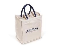 Adnams 6 Bottle Canvas Wine Bag | Recycled Washed Canvas | Removable Divider for 6 x 75cl Bottles | Reusable Wine Carrier & Shopper | Sturdy Cardboard Base