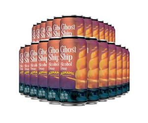 Adnams Ghost Ship 0.5% Citrus Beer | Low Alcohol Pale Ale | Vegan Friendly | Bold Citrus Flavour | 24 x 440ml Cans | Refreshing & Hoppy | Pack of 24