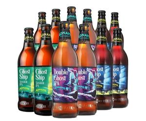 Adnams Ghostly Ghost Ship Taster Collection | 4 x Double Ghost IPA 5.2% | 4 x Ghost Ship Pale Ale 4.5% | 4 x Ghost Ship Session IPA 3.4% | Mixed Craft Beer Gift Set | 12 x 500ml Bottles