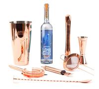 Adnams Longshore Vodka Cocktail Bundle | Triple Malt Vodka 40% ABV 70cl | Premium Cocktail Kit with Copper Shaker, Jigger, Spoon, Strainers, Zester & Muddler | Award-Winning | Vegan