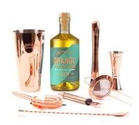 Adnams Orange & Sea Buckthorn Gin Cocktail Bundle | Seasonal Fruit Gin 40% ABV 70cl | Premium Cocktail Kit with Copper Shaker, Jigger, Spoon, Strainers, Zester & Muddler