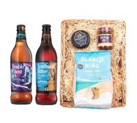 Adnams Premium Beer Wicker Tray Gift Set | Southwold Bitter 4.1% ABV | Ghost Ship Citrus Pale Ale 4.5% ABV | Blanco Niño Salted Tortilla Chips | Snowdonia Black Bomber Cheese | Stokes Beer Chutney
