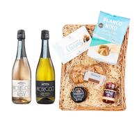 Adnams Premium Wine Hamper | Prosecco DOC 10.5% & Prosecco Rosé 10.5% | Cheese, Chutney, Biscuits & Chocolates | Luxury Food & Wine Gift Basket