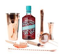 Adnams Sloe Gin Cocktail Bundle | Sloe Gin 26% ABV 70cl | Premium Cocktail Kit with Copper Shaker, Jigger, Spoon, Strainers, Zester & Muddler