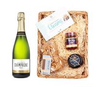 Adnams Standard Wine Hamper | Adnams Brut Champagne 12.5% | Cheese, Chutney, Biscuits & Chocolates | Luxury Food & Wine Gift Basket for Sharing or Gifting