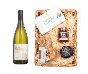 Adnams Standard Wine Hamper | Adnams White Burgundy 13.5% | Cheese, Chutney, Biscuits & Chocolates Gift Basket | Luxury Food & Wine Hamper for Sharing or Gifting