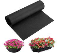 Adnee 39.4 x 14 Inch Non Woven Flower Pot Liner Roll-Black Felt Hanging Basket Liners Roll-Fabric Planter Microgreens Growing Mat Roll for Garden Planter Window Hanging Flower Basket Indoor Outdoor