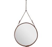 Adnet Wall Mirror Circular Tan Leather Ø70 cm