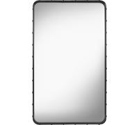 Adnet Wall Mirror Rectangular Black Leather 65 x 115 cm
