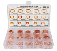 ADNEWX Copper Washers Assorted Kit 150 Pcs | 15 Sizes, Metric Sealing Flat Washers M5 M6 M8 M10 M12 M14 M16 M18 M20 M22 for Screws And Bolts, Sump Plug Sealing