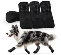 ADNIKIA Dog Shoes,Boots& Paw Protectors,Hardfloors Skid-Resistant Sole,Grey | For Hot Pavement/Breathable Mesh/ Adjustable Reflective Straps/Easy On & Off/Night Walks/Rainy Days/Indoor/Outdoor
