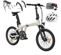 ADO Air 20S Folding E-Bike, Electric Bike Equipped with Carbon Belt/Torque Sensor/Hydraulic Disc Brakes/APP City Commuting, Electric Bike for Adults(Shock Absorption Version) (White)