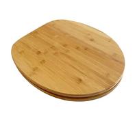 ADOB 33323 Toilet Seat Bamboo Dark Real Bamboo with Soft-Close Mechanism Natural Bamboo