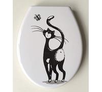 ADOB Toilet Lid with Cat Motif - Soft Close Toilet Seat - Removable Toilet Lid - High-Quality Toilet Seat - Toilet Lid Maximum Load 175 kg