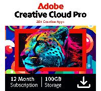 Adobe Creative Cloud Pro Digital Download for Windows Or Mac, for 1 User - Annual Renewable Subscription, 12 Months Included, White