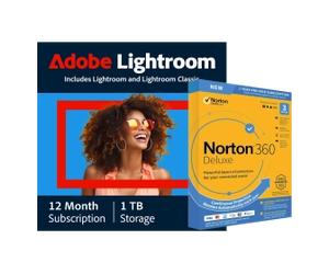 Adobe Lightroom CC + Norton 360 Deluxe for 3 devices | 1 Year