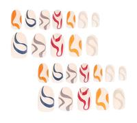 ADOCARN 1 Box DIY Fake Nails Plastic Line Art Artificial Nails Colorful Line Abs Material for Female Friends and Wife for New Year