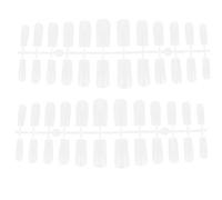 ADOCARN 1 Box Full Cover Fake Nails Abs Material Square End Half Nail Extension Tips Easy to Paint with Nice Holding Colour for Weekend Dating and Home DIY Use