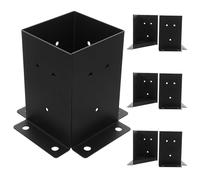 ADOCARN 1 Set Deck Post Brackets: Post Base Plate Anchor Brackets Heavy Duty Carton Steel Base for Outdoor Decks Fences Pergolas and Mailbox Mounting