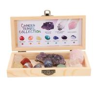 ADOCARN 1 Set Genuine Natural Crystal Specimen Box with Chakra Quartz Stones Including Amethyst Crystal for Geology Classrooms and DIY Crafts for Mineral Collectors and Decorative Display