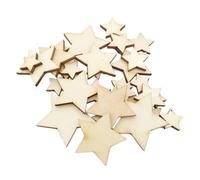 ADOCARN 100 Pcs Wooden Decorative Pieces Pentagram Shape Circles Unfinished Natural Timber Slices for DIY Projects and Coasters Rustic Creative Craft Accessories