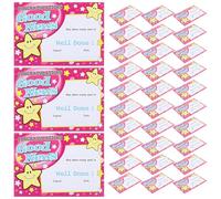 ADOCARN 100 Sheets Purple A6 Cartoon Award Certificates for Students School Recognition Paper Colorful English Encouragement Certificates for Primary Classroom Rewards