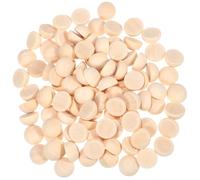 ADOCARN 100pcs 15mm Half Wooden Beads Unfinished Wood Hemispheres Round Craft Balls for DIY Macrame, Garland, and Art Projects in Natural Wood