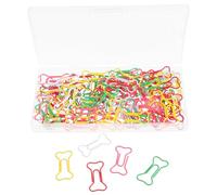 ADOCARN 100pcs Bone Shaped Journal Book Clips Metal Paper Clips for Marking Notes and Organizing Documents Colourful Dog Bone for Office and School Use