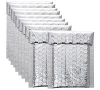 ADOCARN 100pcs Bubble Mailers Padded Envelopes Silver Self-Seal Closure Tamper-evident Seal Wear-Resistant Shipping Bags for Cosmetics Jewelry