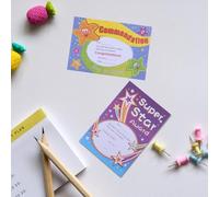 ADOCARN 100Pcs Certificate of Award Paper for Cartoon Commendation Letters Preschool Elementary Recognition Cards for Boys and School Supplies