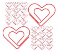 ADOCARN 100pcs Heart-Shaped Metal Paper Clips Cute Love Binder Clips for Office Scrapbooking Journal Page Planner