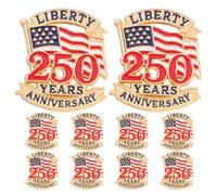 ADOCARN 10pcs American Flag Brooch: Patriotic Lapel Pins for Independence Day 250th Anniversary - Badge for Clothes Backpacks Veterans Day Accessories
