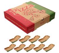 ADOCARN 10pcs Pizza Wrapping Case Paper Pizza Storage Box Portable Foldable 7in Disposable Takeaway Boxes for Wedding Favors and Food Service
