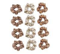ADOCARN 12 Pcs Scrunchie Hairband Ponytail Tie Ring 4.32x4.32x1.18inch Comfortable Elastic Cloth Hair Rope for Women Daily Wear Work