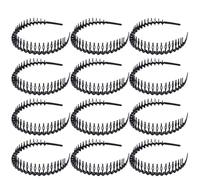ADOCARN 12pcs Fashion Headband Toothed Hoop Multi-purpose Plastic Hair Clasp Black for Washing Face and Salon Use Unisex Women Man Accessory