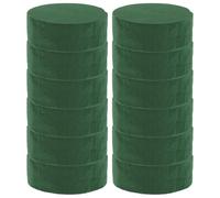 ADOCARN 12pcs Round Floral Foam Blocks for Fresh and Artificial Flowers, Green Foam with Rapid Water Absorption and Versatile Fit for Containers, for Wedding and Banquet Table Arrangements