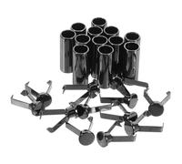 ADOCARN 12pcs Stylish Black Zinc Alloy Drawstring End Caps Metal Replacement Tips Cord End Caps Secure Hold Convenient Wear for Sports Clothing