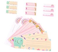 ADOCARN 15pcs Paper Desk Nameplates Stickers for Classroom Adorable Mixed Style Labels with Giraffe Pencil School Desk Tags for Students and Teachers