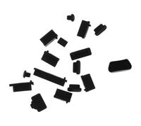 ADOCARN 160pcs Silicone Laptop Dustproof Plug Caps with Retainer Storage, Black Anti-dust Port Covers for Computer Charging Ports, Suitable for Home and Office Use