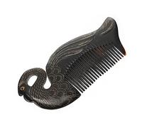 ADOCARN 1Pc Premium Ox Horn Massage Comb for Women Natural Texture Hair Straighter Comb with Smooth Handle Durable and Practical Black Color Hairbrush for Frizz Styling