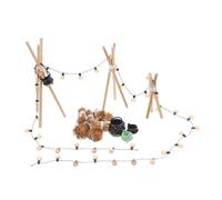ADOCARN 1set Miniature Bonfire Set Hanging Cauldron and Rack Realistic Dollhouse Fire Pit Decoration for Halloween Scenes and Imaginative Play Outdoor Campfire Accessory
