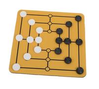 ADOCARN 1set Nine Men Board Game Traditional Chess Game for Family Gatherings Portable Chessboard Doubles As Mouse Pad for Travel and Fun Loved