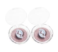 ADOCARN 2 Pairs Women Fake Lash Natural Look Lightweight Fiber Adhesive Eye Lashes Extensions for Makeup and Night out Eye Accessories